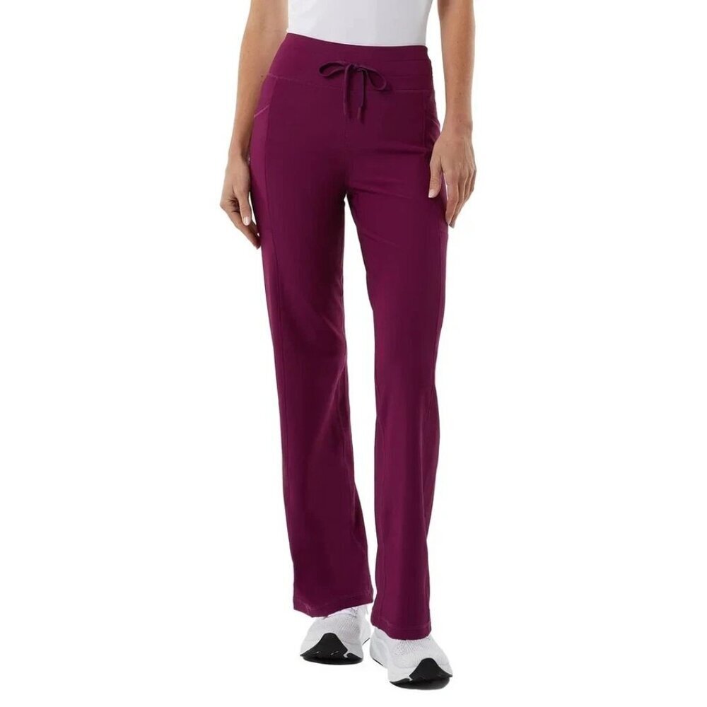 NEW 32 Degrees Cool Women's XS Active Flare Pants Purple Ribbed Pocket G1775